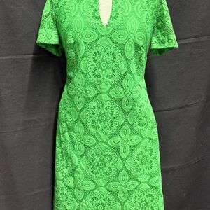 Kensie Green Sheath Mini Dress with Plunge Neckline